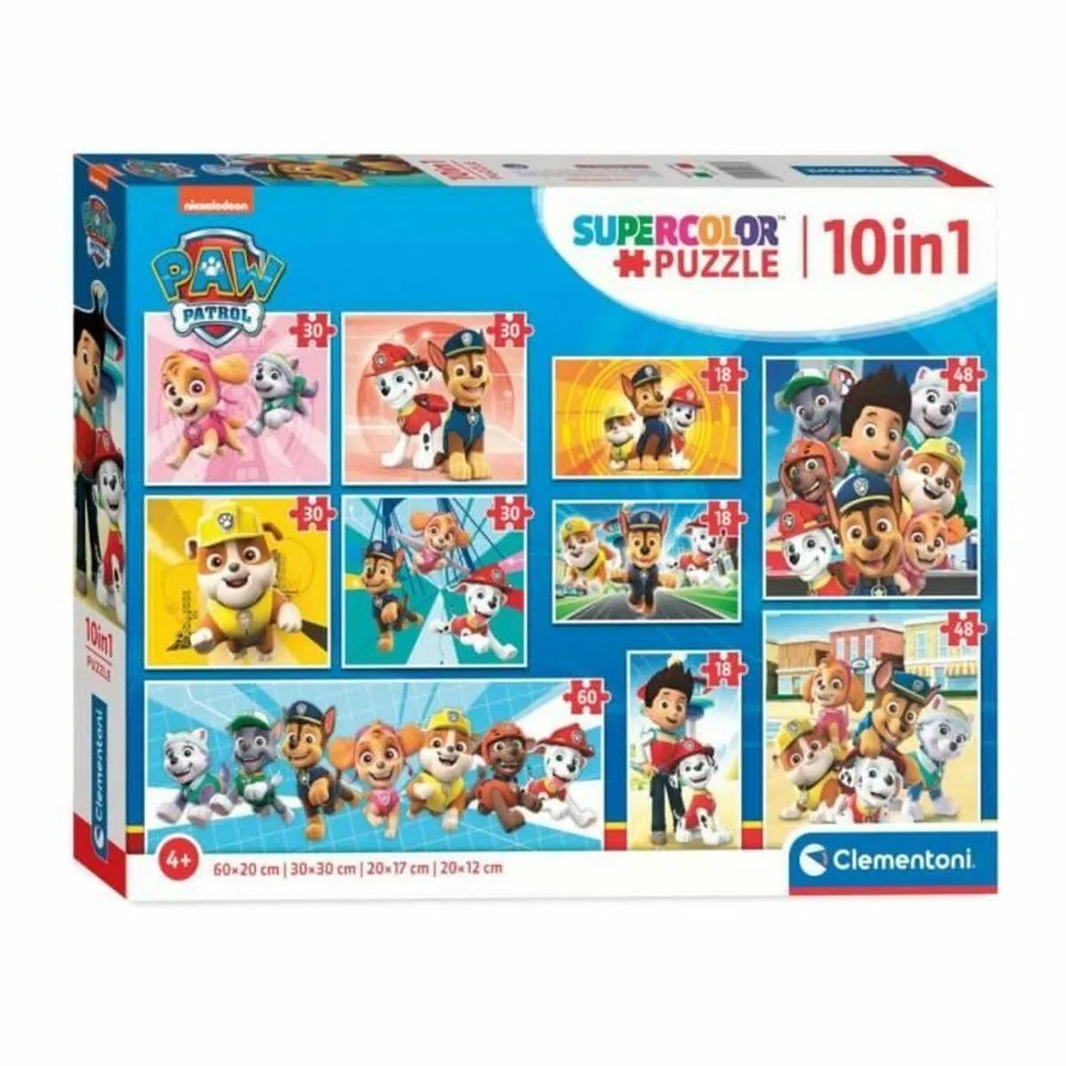 10-Puzzle Set The Paw Patrol Clementoni Supercolor 330 Pieces