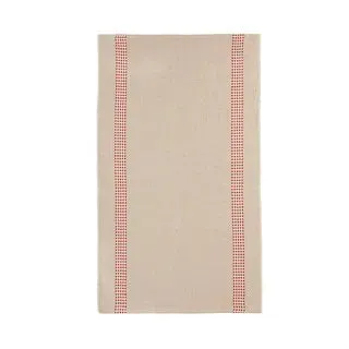 100% French Linen Kitchen Tea Towel Vichy Rouge by Charvet Editions