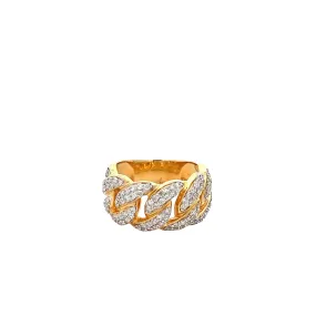 10K GOLD DIAMOND MIAMI CUBAN RING 1.65 CT