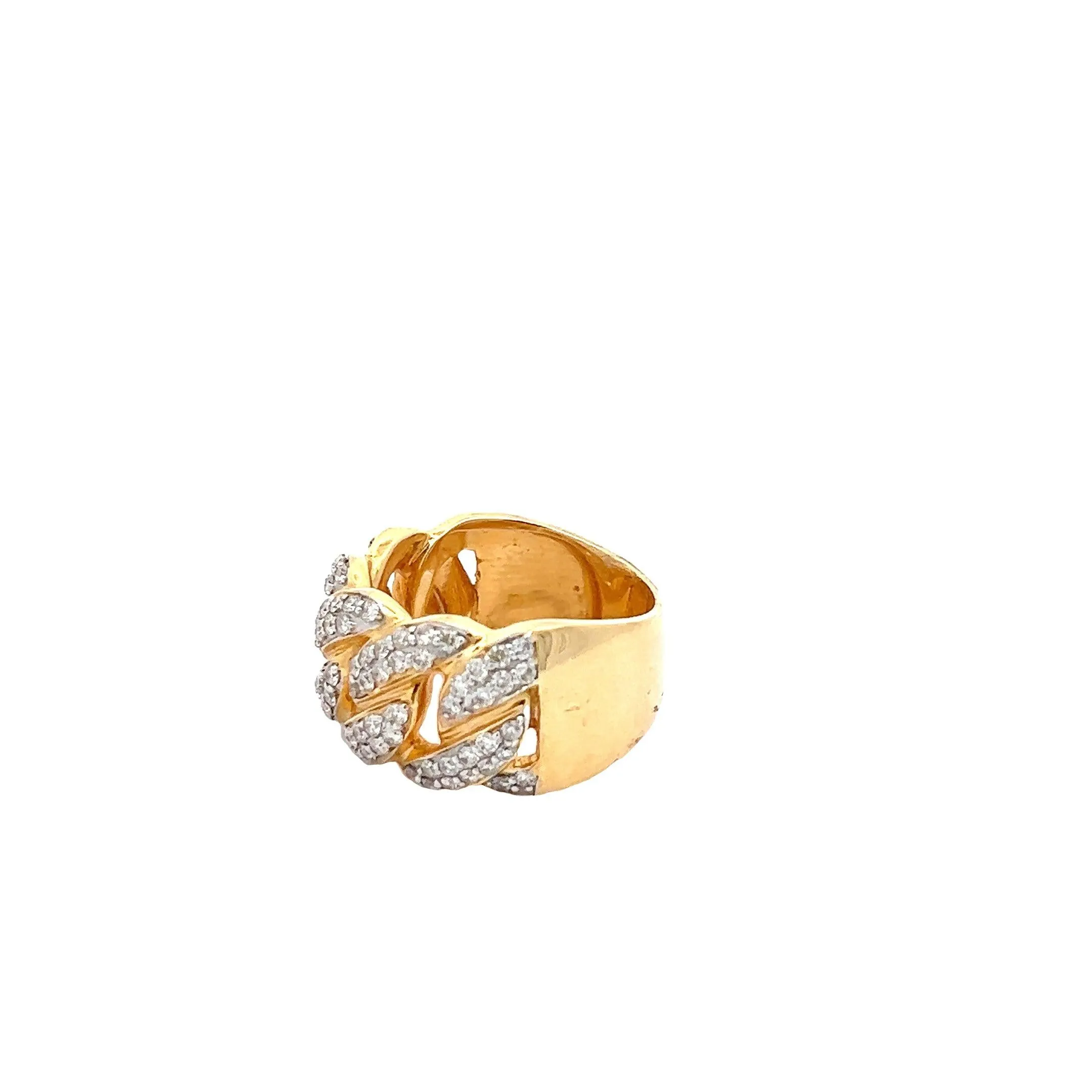 10K GOLD DIAMOND MIAMI CUBAN RING 1.65 CT