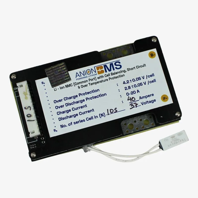 10S 37V 40A BMS for Lithium Ion NMC Battery With Cell Balancing (Common Port)