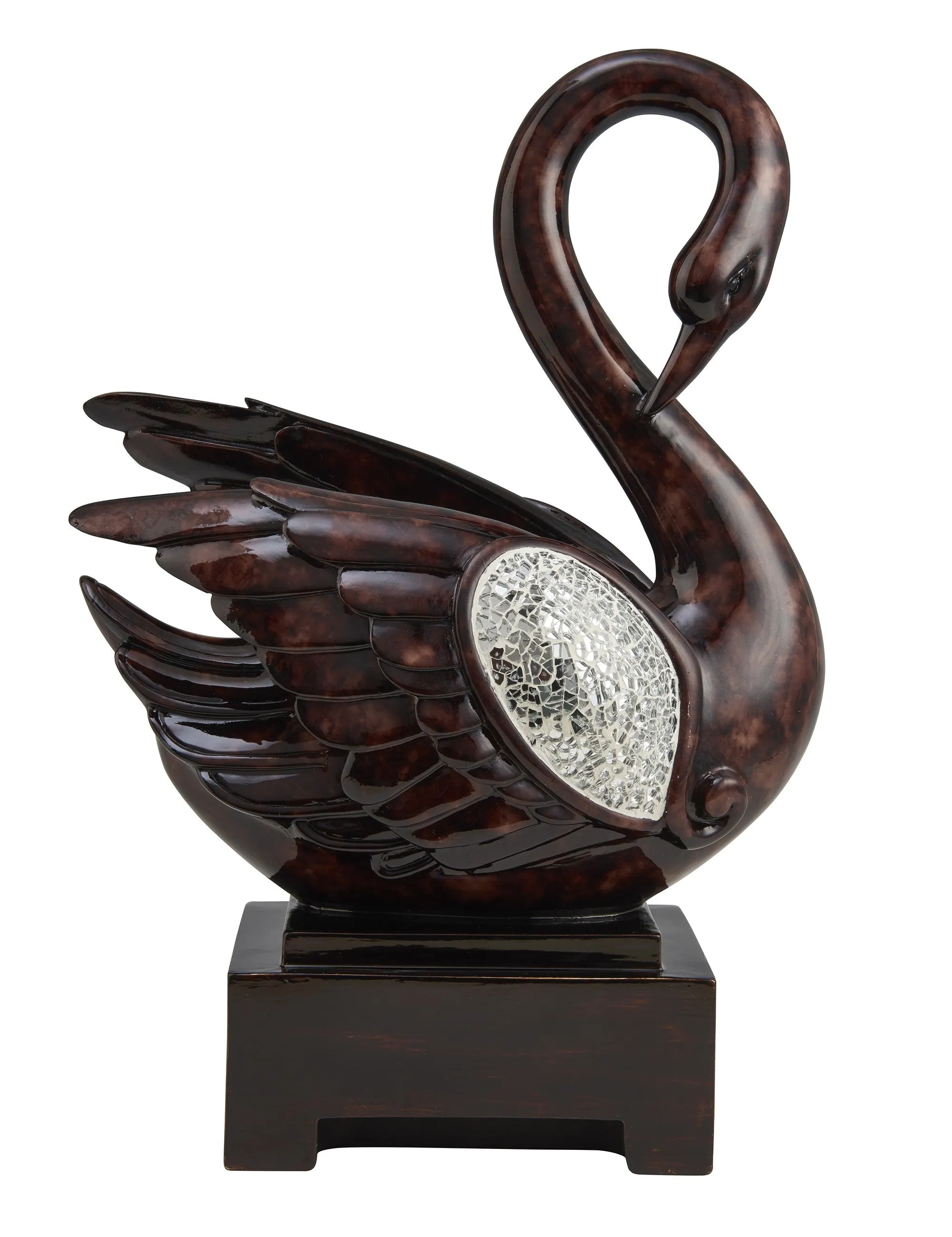 17" Marbleized Cherry Brown Dove Figurine Sculpture By Homeroots