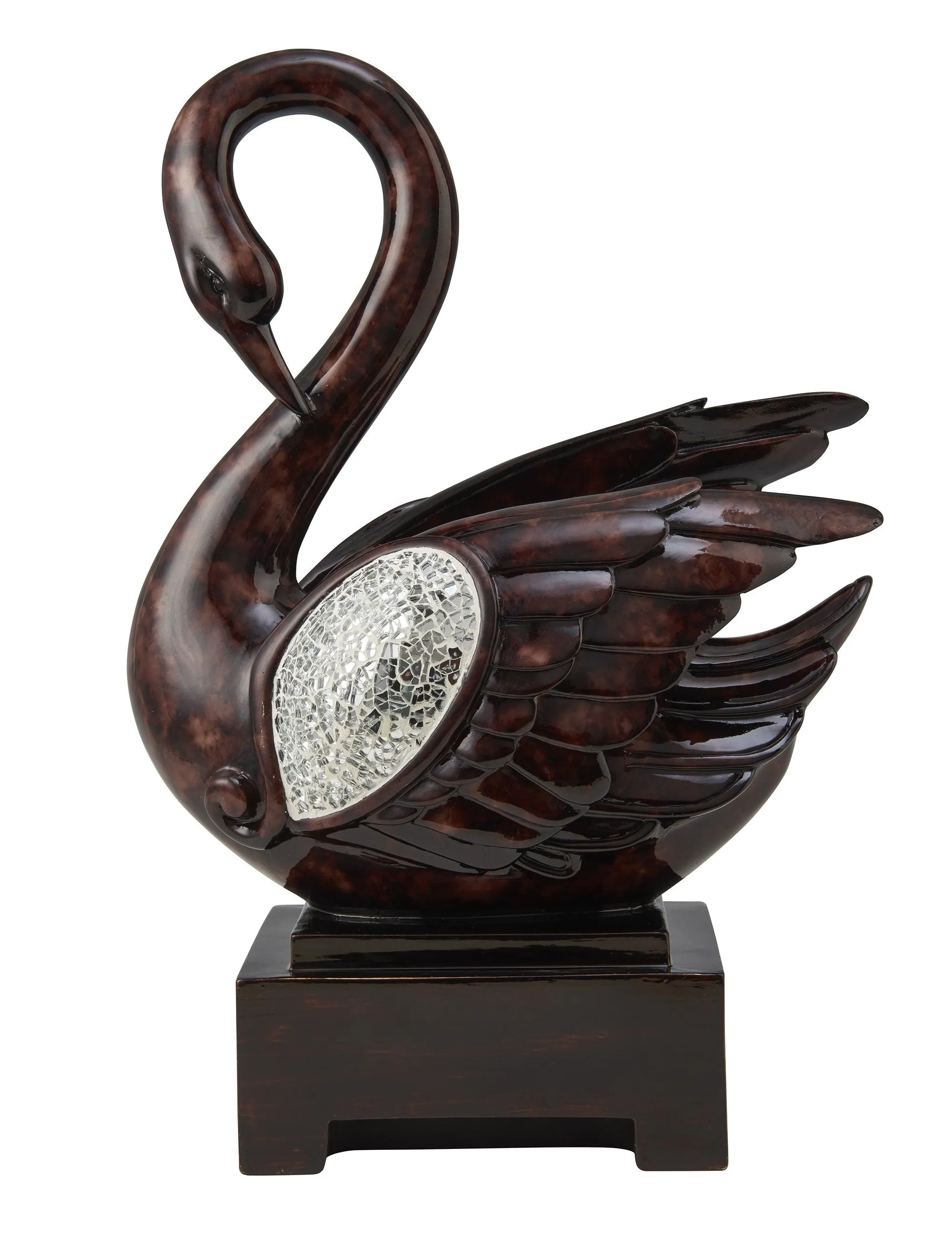 17" Marbleized Cherry Brown Dove Figurine Sculpture By Homeroots