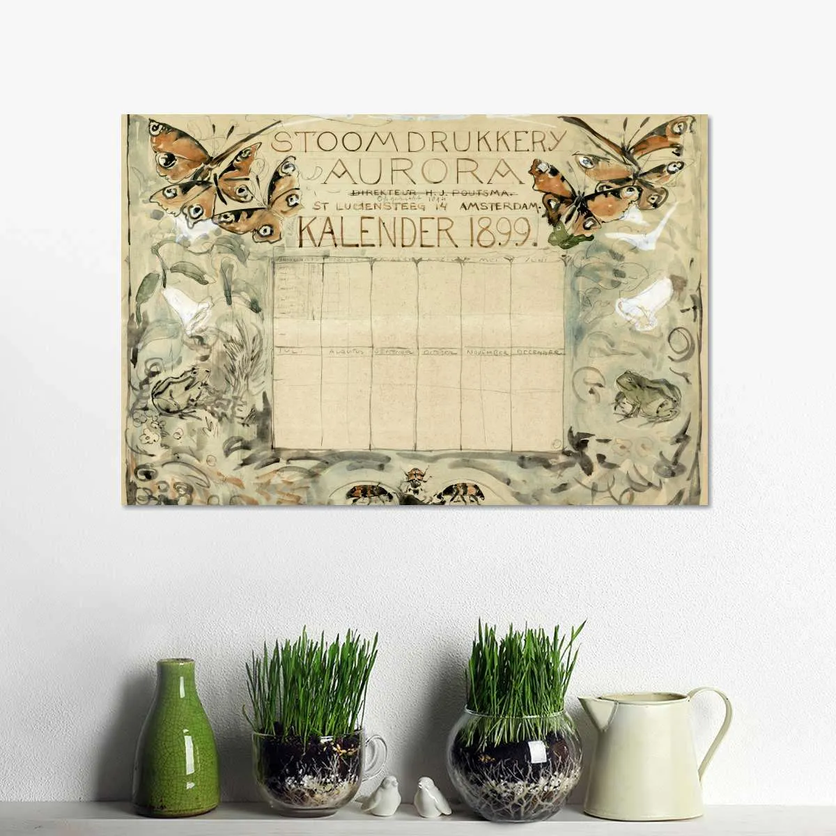 1899 Calendar For The Aurora Steam Printer Wall Art