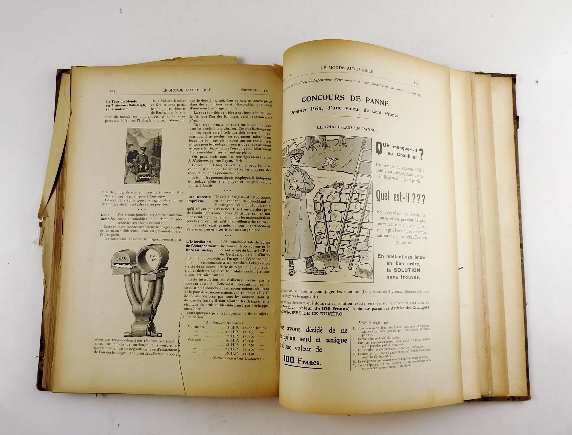 1911 French Le Monde Automobile Book