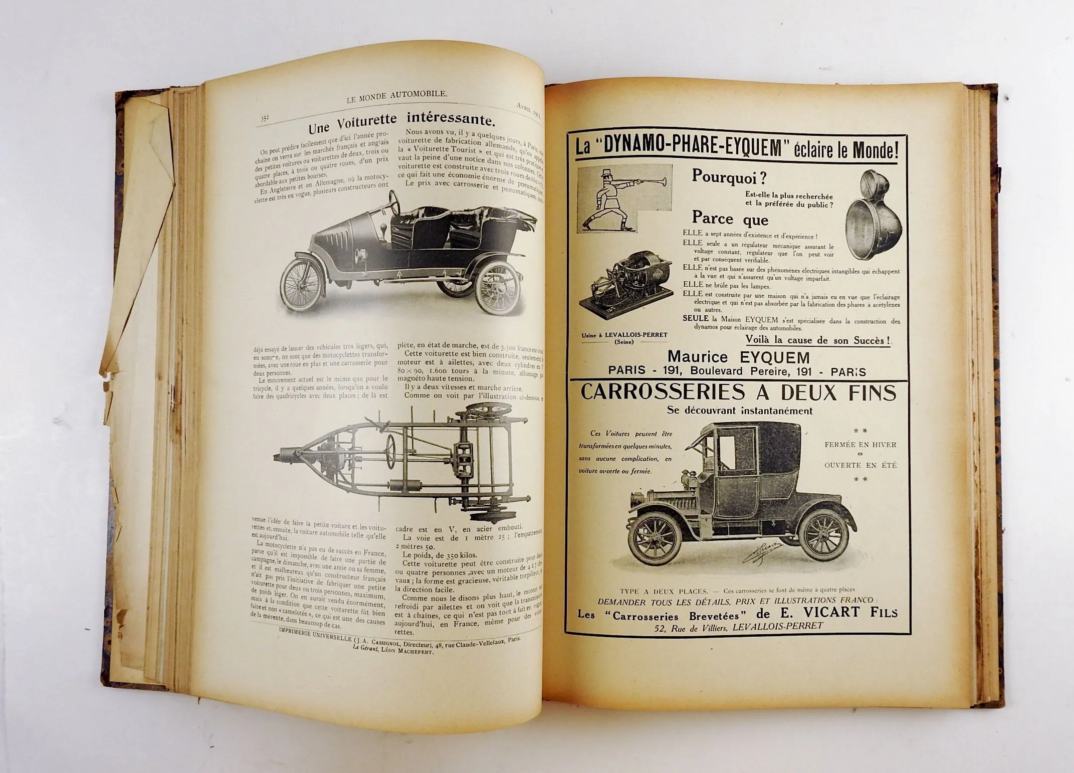 1911 French Le Monde Automobile Book