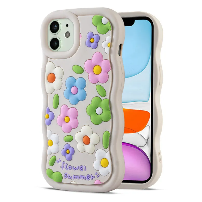 3D Silicone Soft Wave Edges Mobile Back Case For Apple iPhone 11