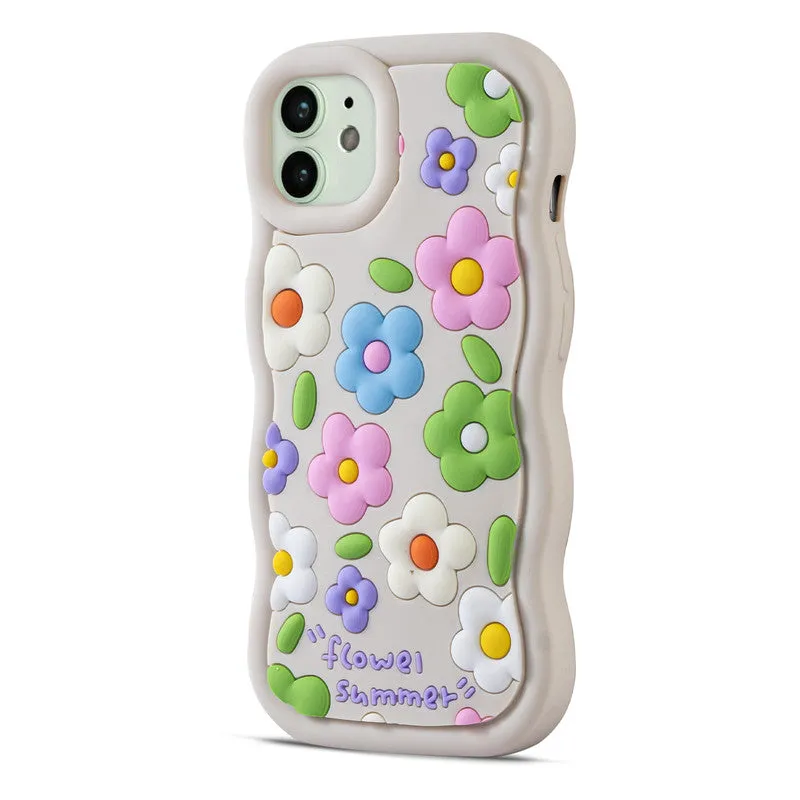 3D Silicone Soft Wave Edges Mobile Back Case For Apple iPhone 11