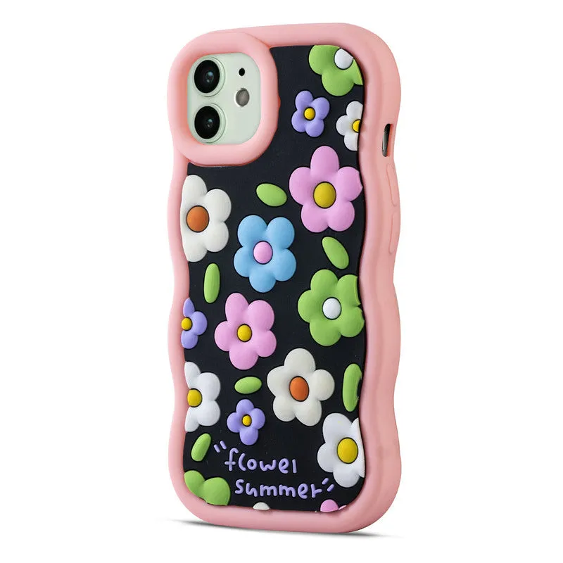 3D Silicone Soft Wave Edges Mobile Back Case For Apple iPhone 11