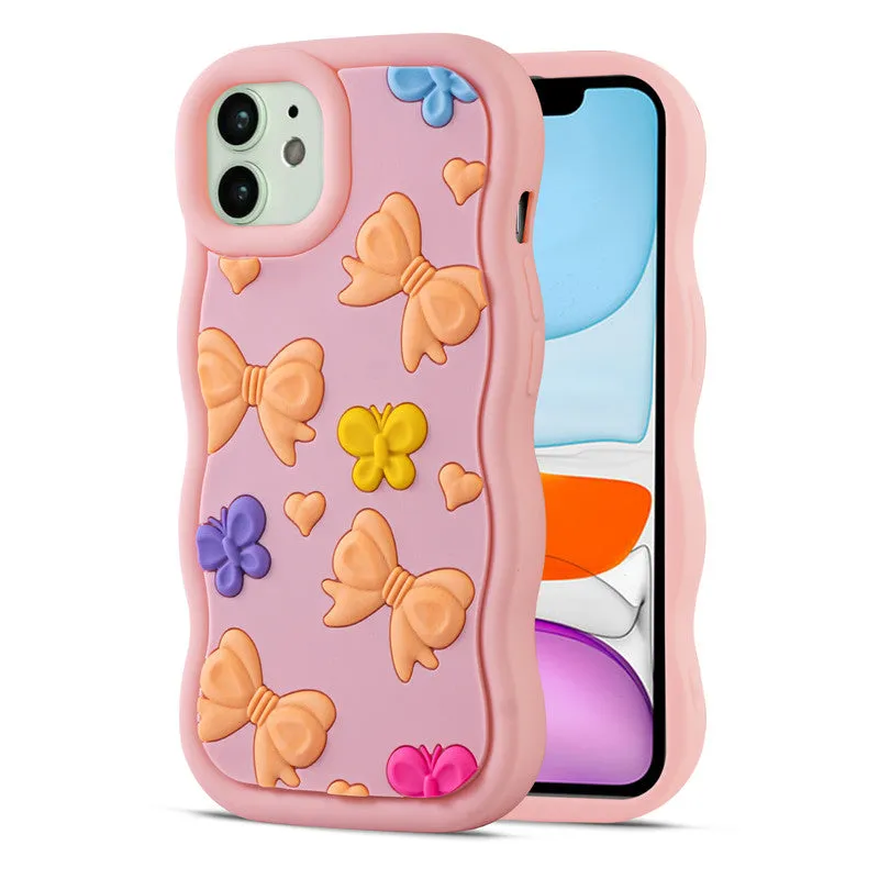 3D Silicone Soft Wave Edges Mobile Back Case For Apple iPhone 11