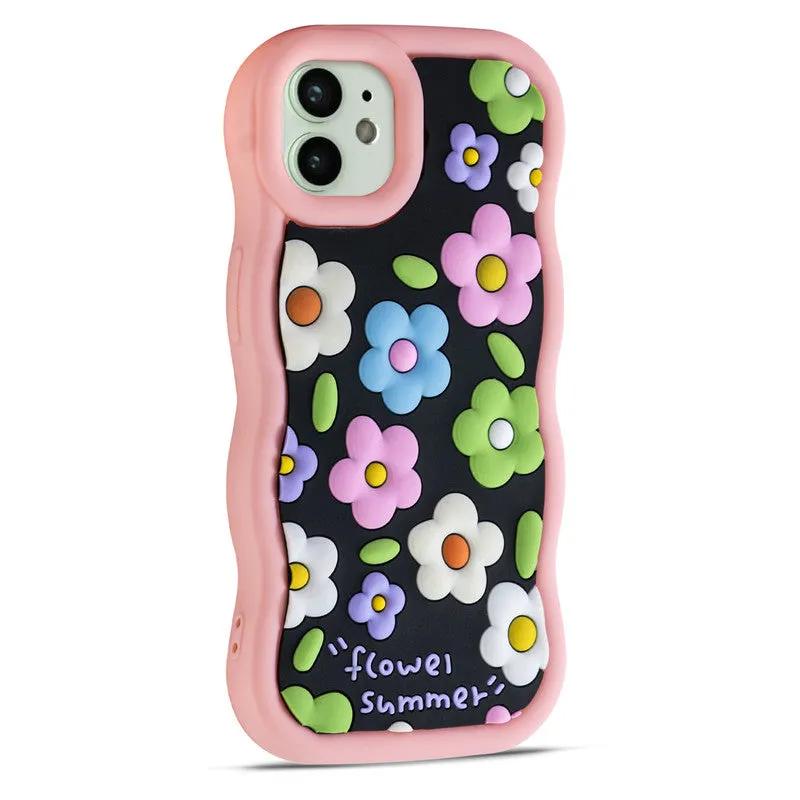 3D Silicone Soft Wave Edges Mobile Back Case For Apple iPhone 11