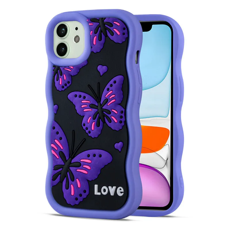 3D Silicone Soft Wave Edges Mobile Back Case For Apple iPhone 11