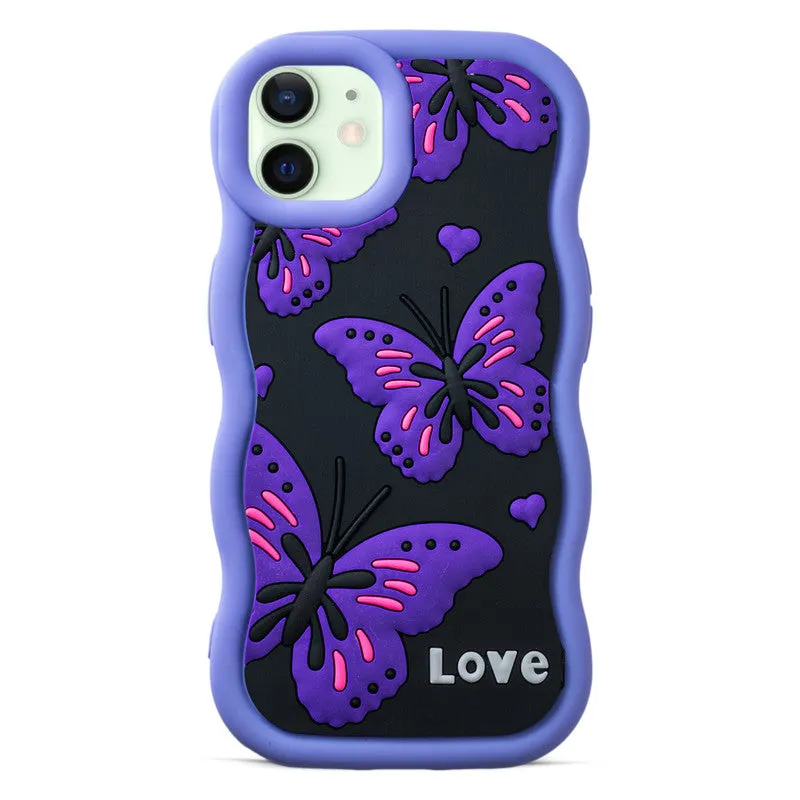 3D Silicone Soft Wave Edges Mobile Back Case For Apple iPhone 11