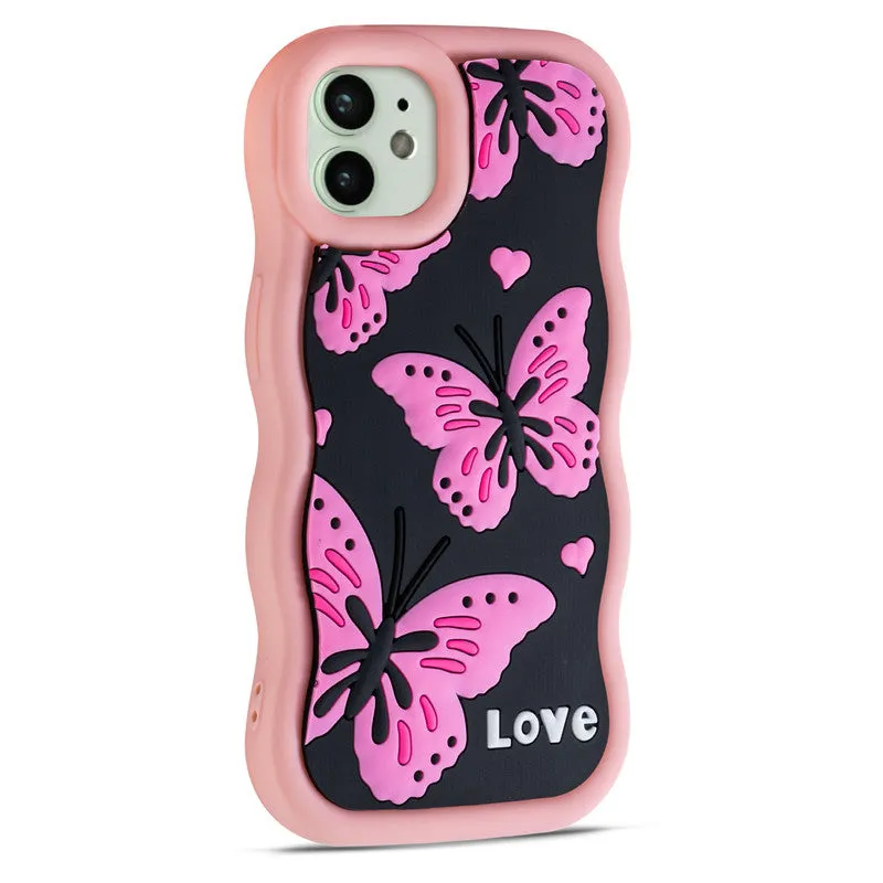 3D Silicone Soft Wave Edges Mobile Back Case For Apple iPhone 11