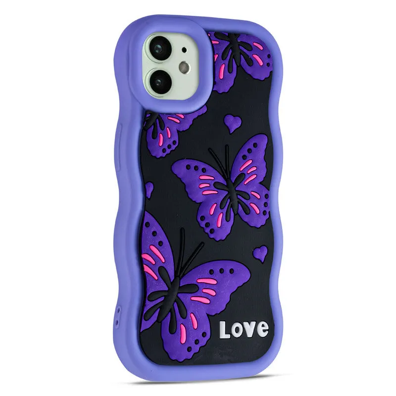 3D Silicone Soft Wave Edges Mobile Back Case For Apple iPhone 11