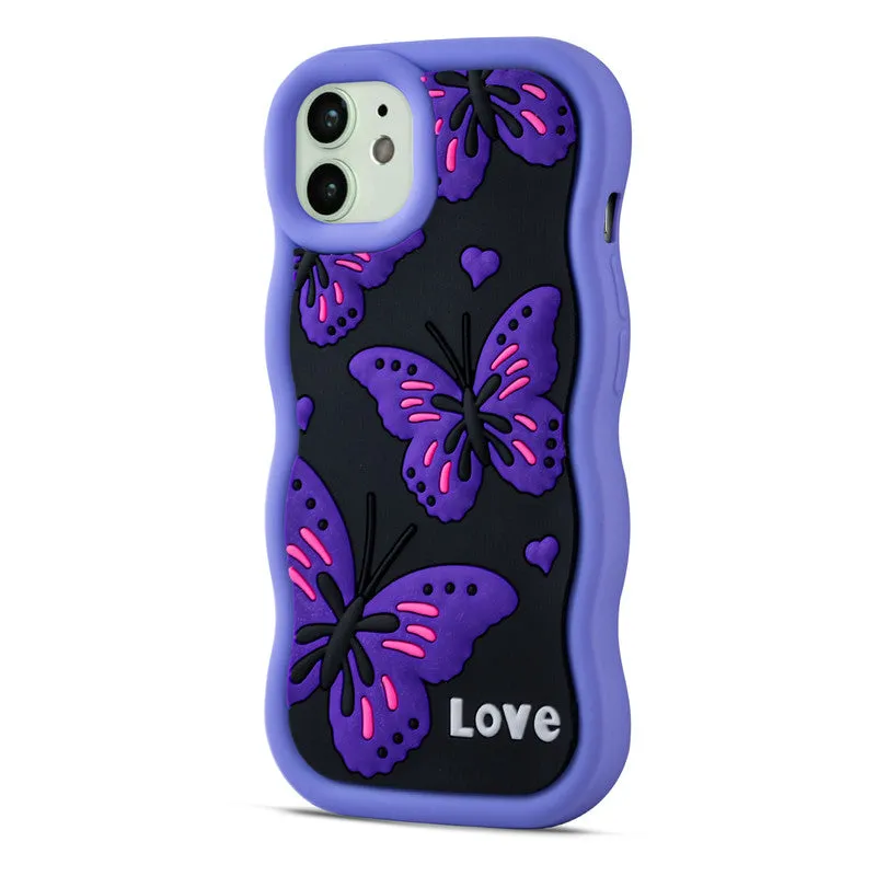 3D Silicone Soft Wave Edges Mobile Back Case For Apple iPhone 11