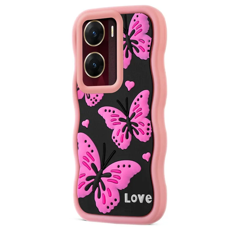 3D Soft Silicone Wave Edges Mobile Back Case For Vivo V29e 5G