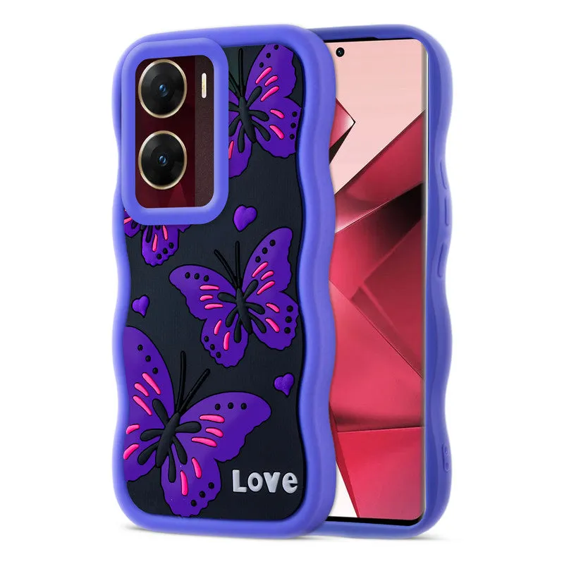 3D Soft Silicone Wave Edges Mobile Back Case For Vivo V29e 5G