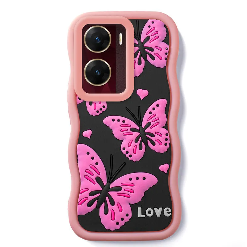 3D Soft Silicone Wave Edges Mobile Back Case For Vivo V29e 5G