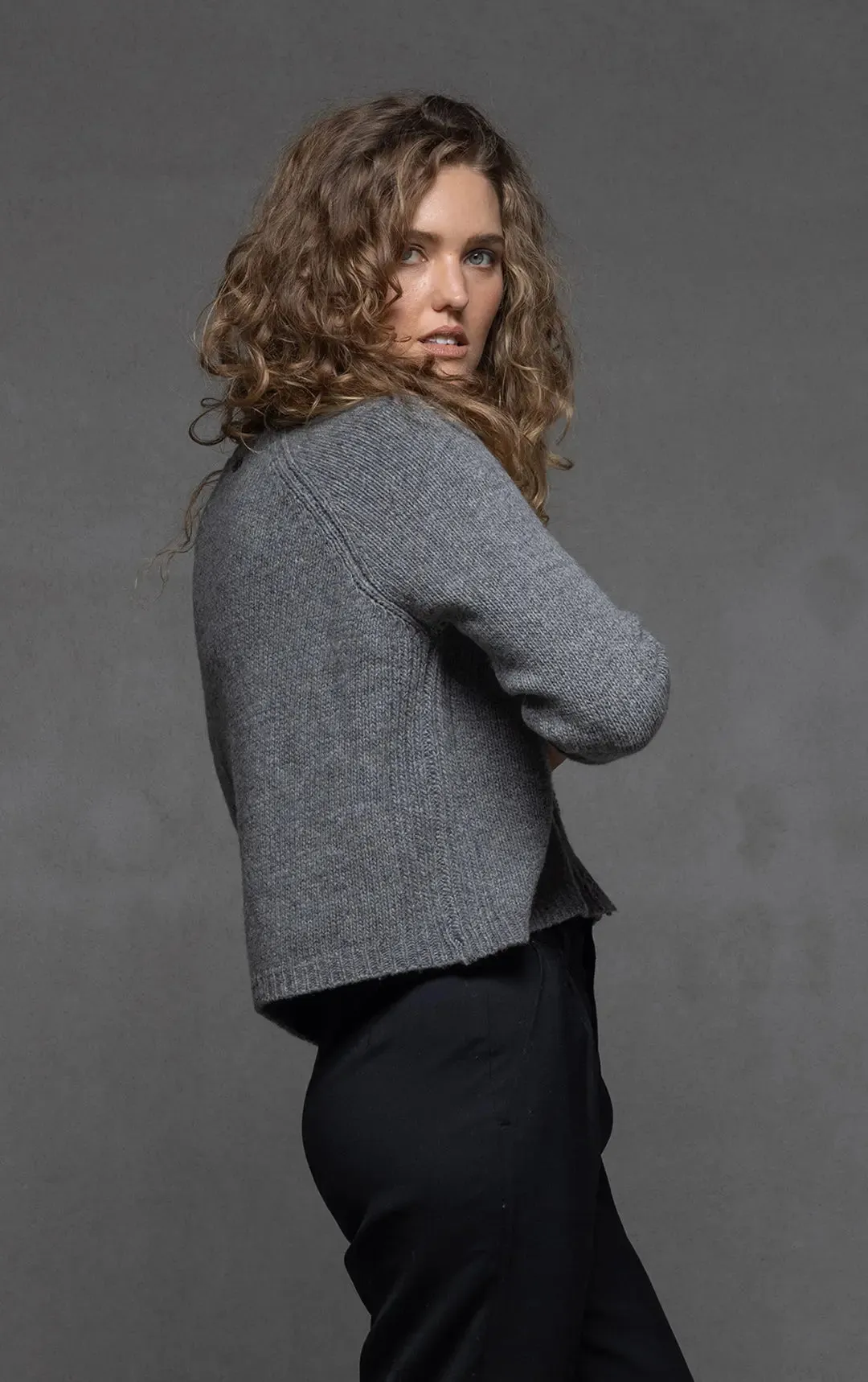 3GG CROPPED MERINO CARDIGAN