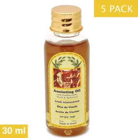 5 PACK Frankincense Myrrh & Spikenard Anointing Oil 30 ml. From Holyland Jerusalem