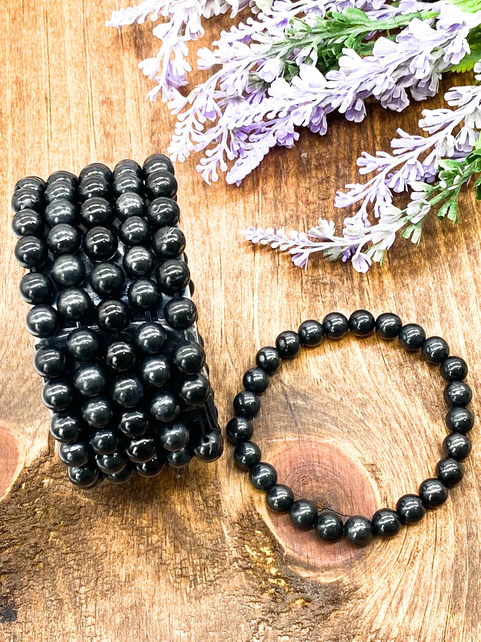 8 MM Shungite Bracelets, Healing Natural Crystal Bangle, Stackable Bracelet, EMF Jewelry, EMF Protection Bracelet