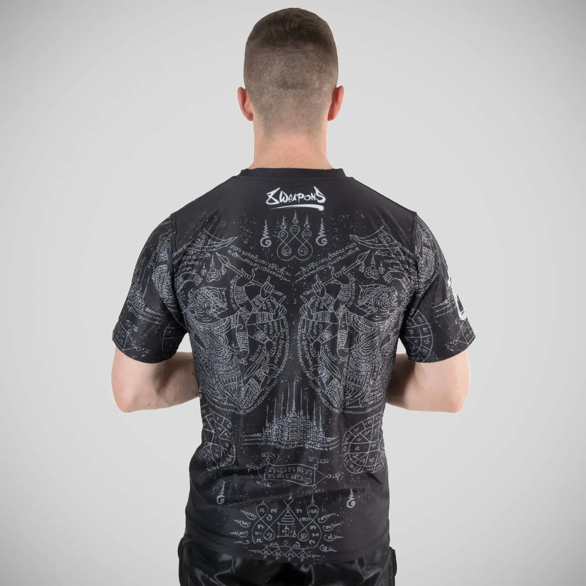 8 Weapons Hanuman Yant Functional T-Shirt Black/Grey