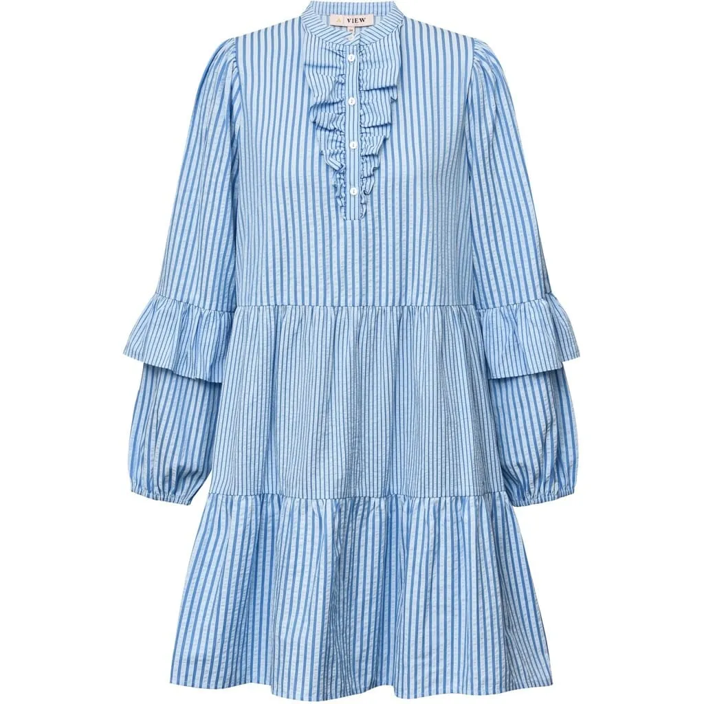 A-View - Karin Dress - 112 Blue/White Stribe