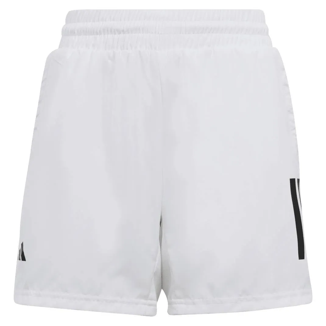 adidas Boys' 3 Stripe Club Shorts (White)