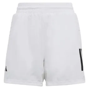 adidas Boys' 3 Stripe Club Shorts (White)