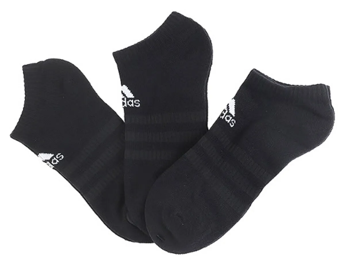 ADIDAS CUSHIONED LOW-CUT BLACK SOCKS (3 PAIRS)