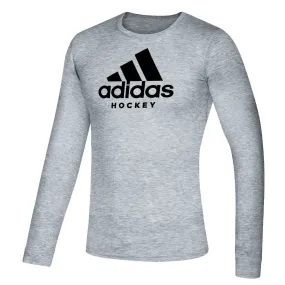 ADIDAS KID'S HOCKEY LONG SLEEVE T SHIRT - GREY