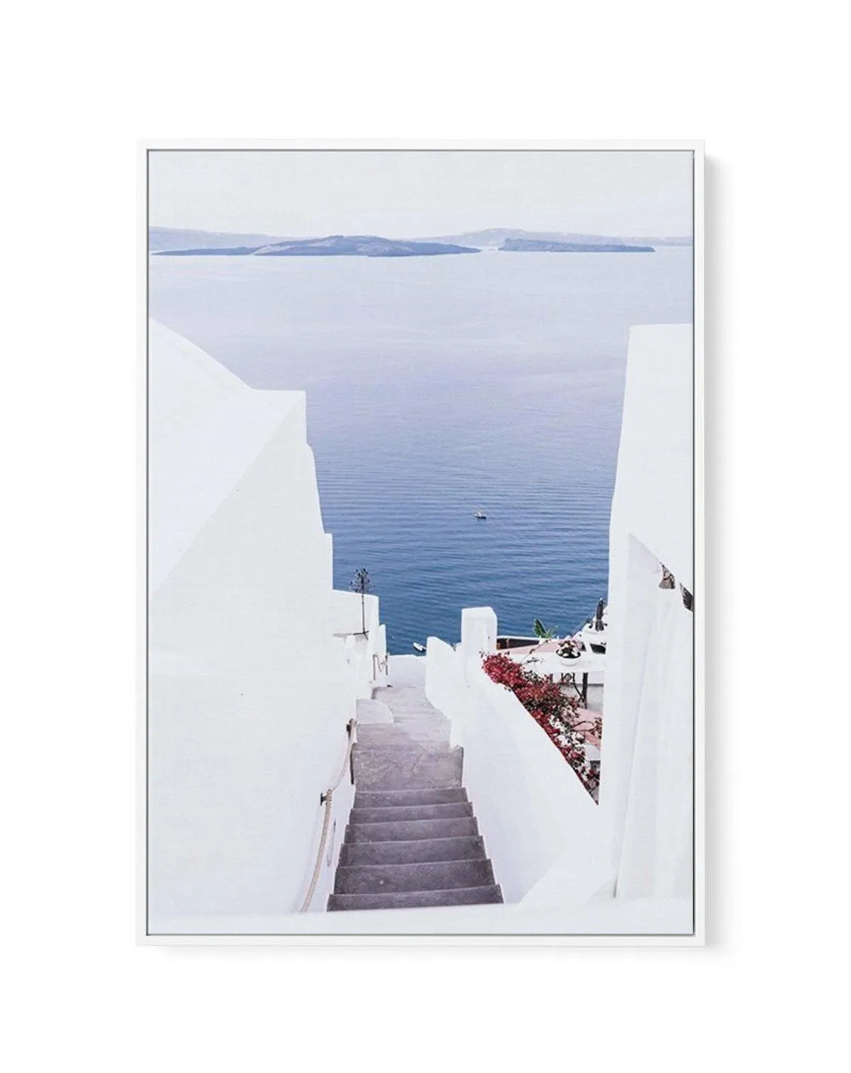 Aegean Views | Santorini | Framed Canvas Art Print