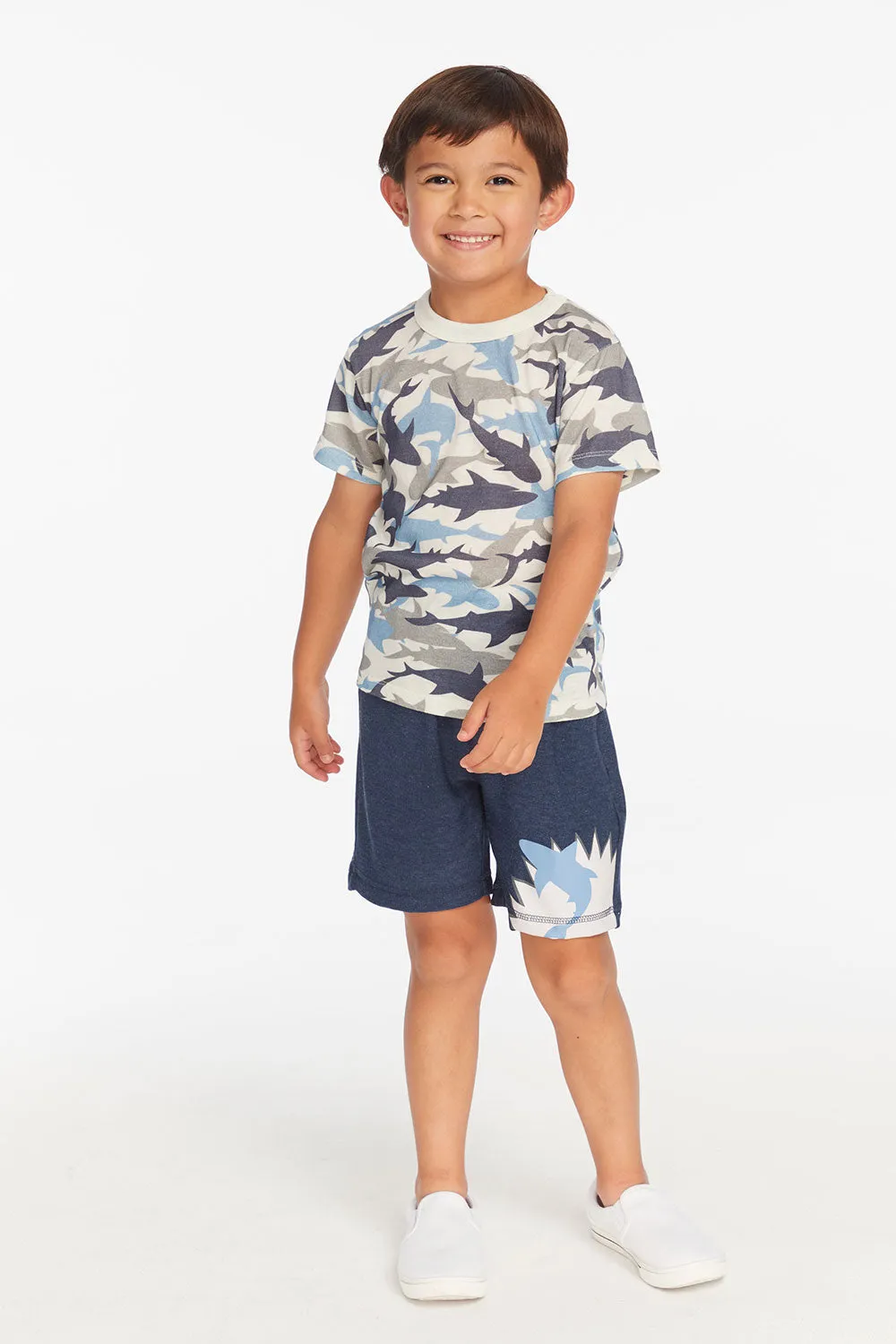 All Over Camo Shark Boys Tee