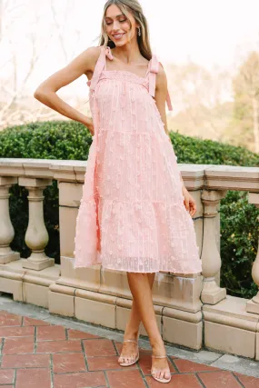 All You Love Blush Pink Textured Midi Dress