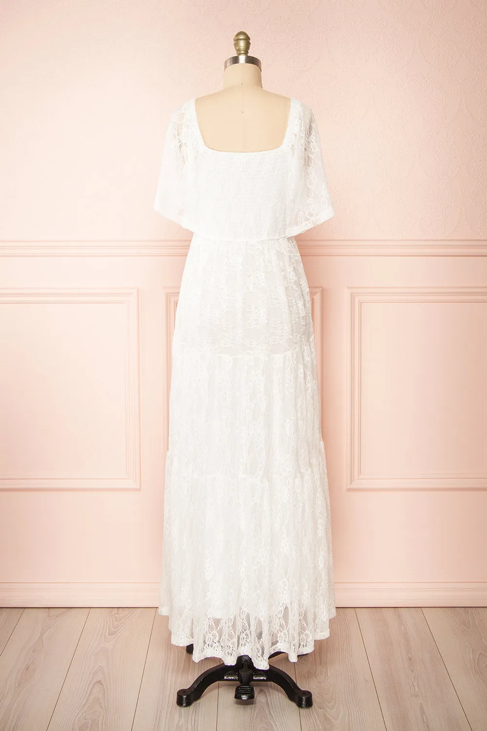 Amarys White | Tiered Lace Maxi Dress