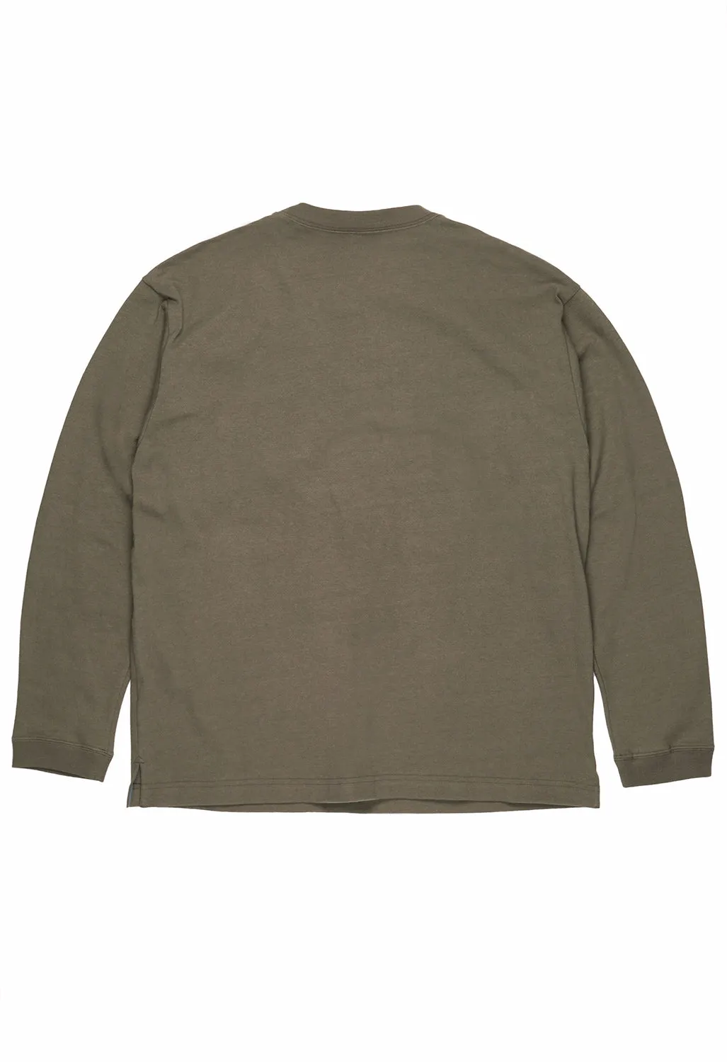 And Wander Men's Heavy Cotton Pocket Long Sleeved Tee - Dark Beige