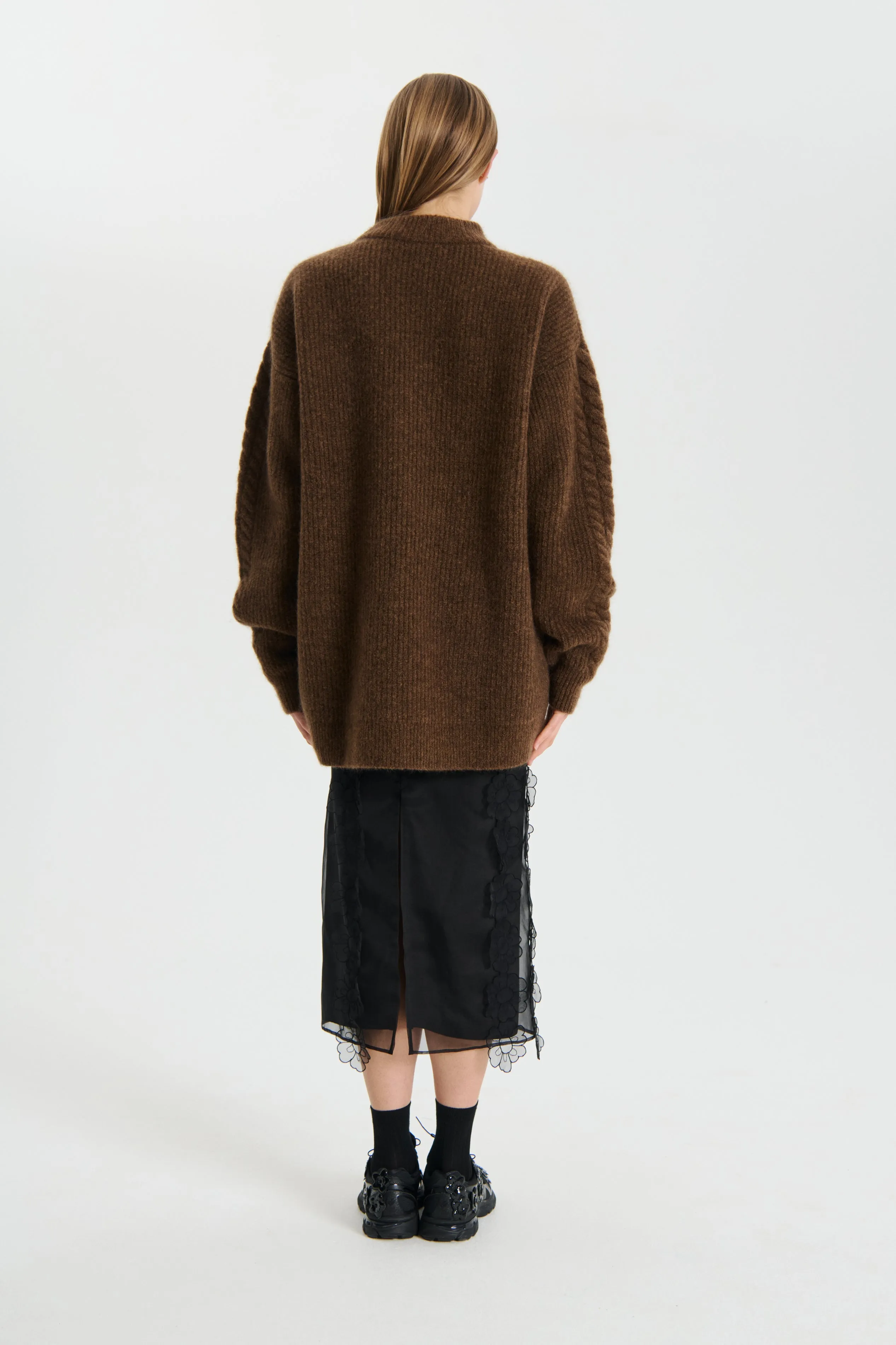 ANETTE | JUMPER TEXTURED MOHAIR FALL BROWN