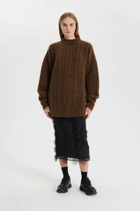 ANETTE | JUMPER TEXTURED MOHAIR FALL BROWN