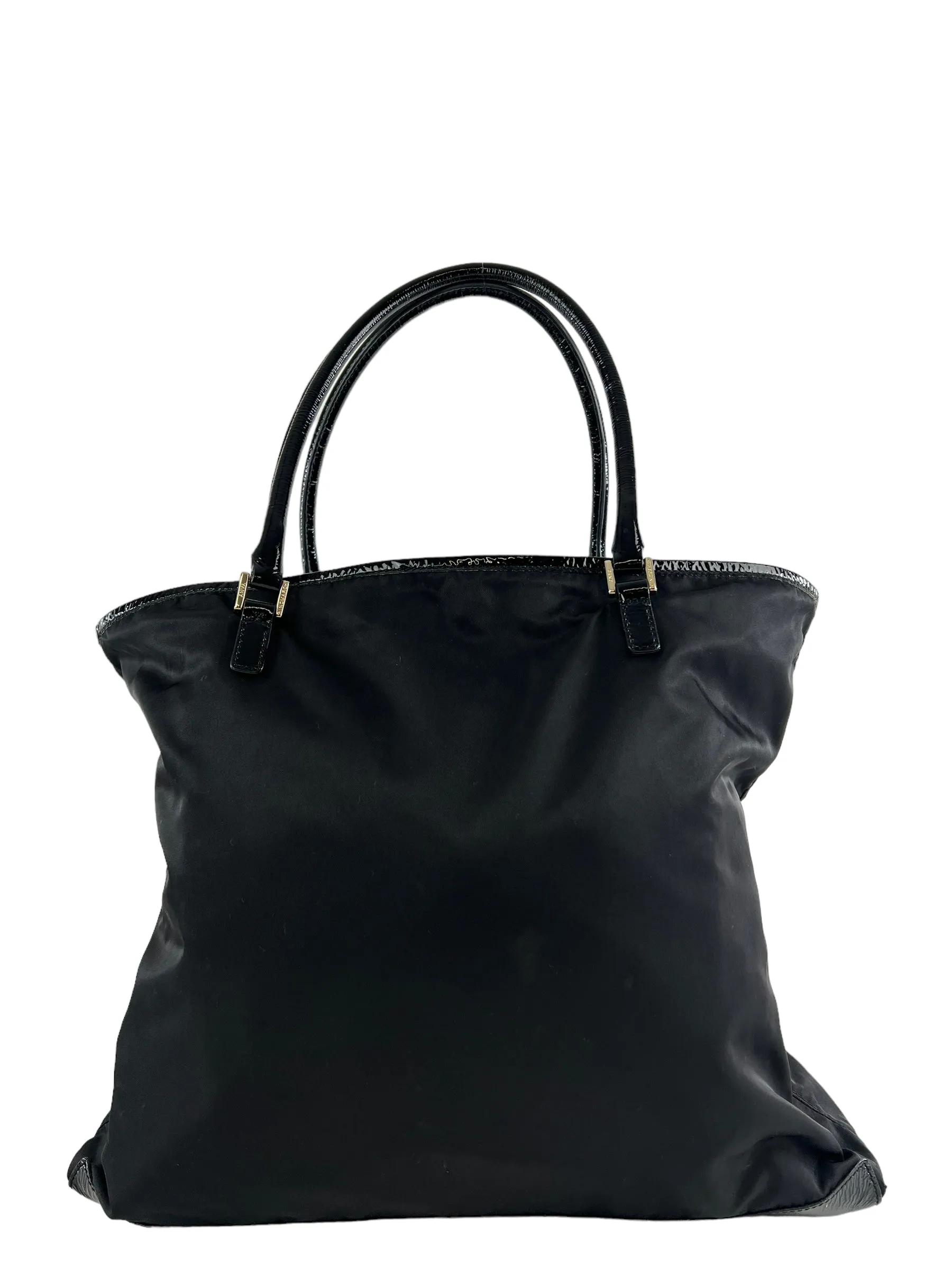 Anya Hindmarch Black Nylon & Patent Leather Large Tote