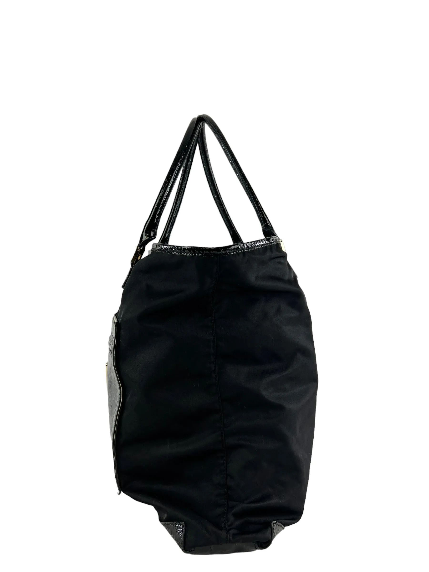 Anya Hindmarch Black Nylon & Patent Leather Large Tote