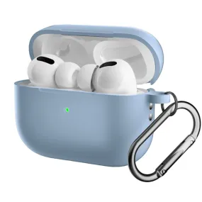 Apple Airpods Pro 2nd Gen (2022) Silikone Cover m. Karabinhage - Lyseblå