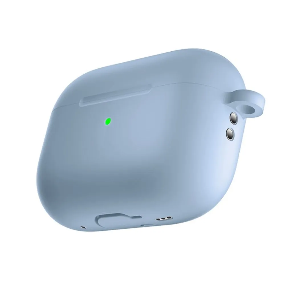 Apple Airpods Pro 2nd Gen (2022) Silikone Cover m. Karabinhage - Lyseblå