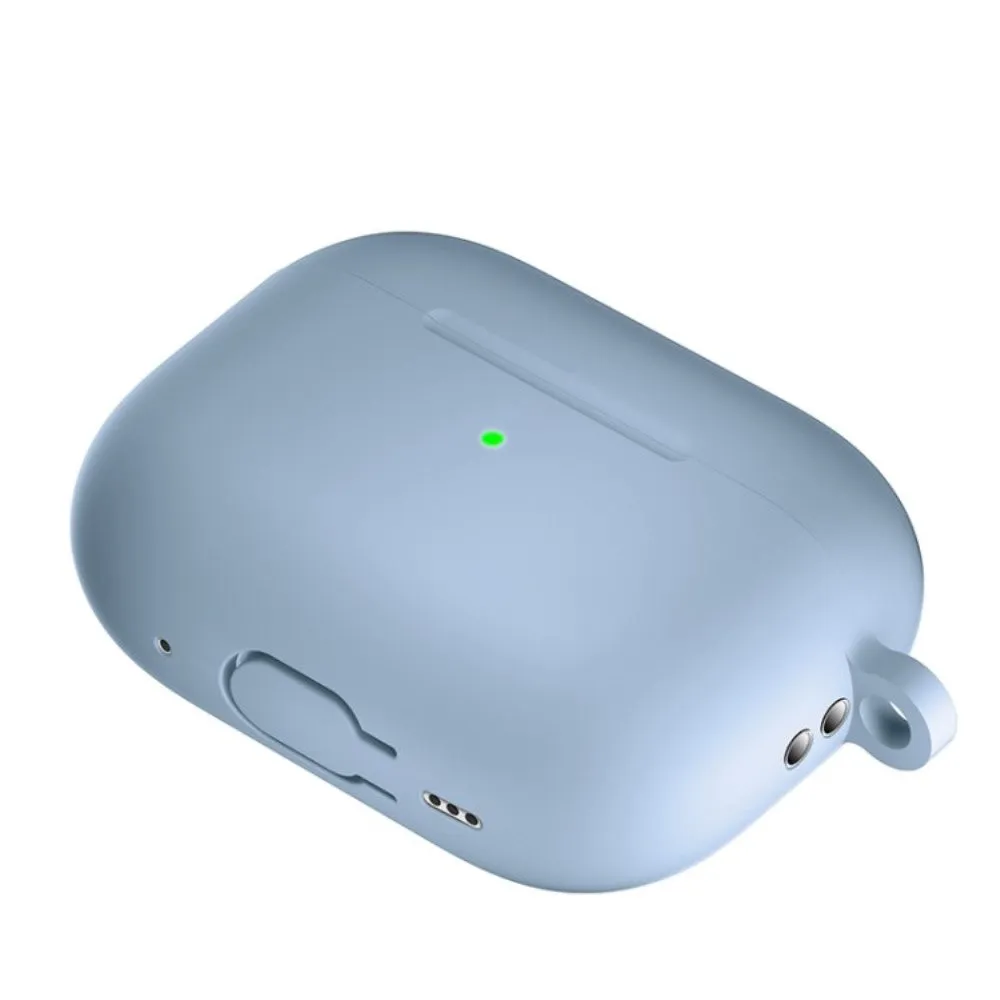 Apple Airpods Pro 2nd Gen (2022) Silikone Cover m. Karabinhage - Lyseblå