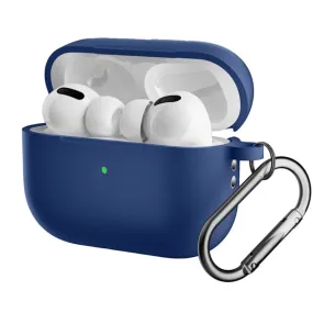 Apple Airpods Pro 2nd Gen (2022) Silikone Cover m. Karabinhage - Mørkeblå