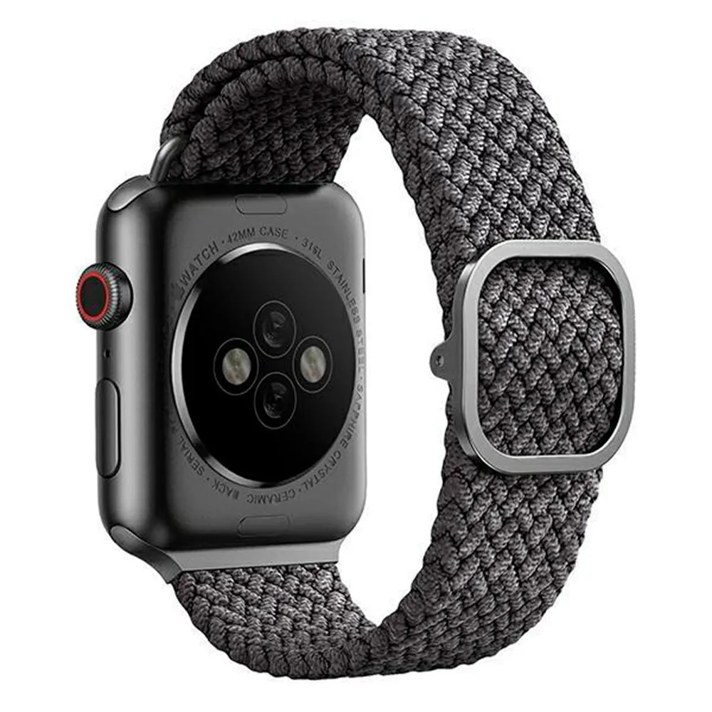 Apple Watch (38/40/SE/41MM) UNIQ Aspen Flettet Stof Rem - Grå