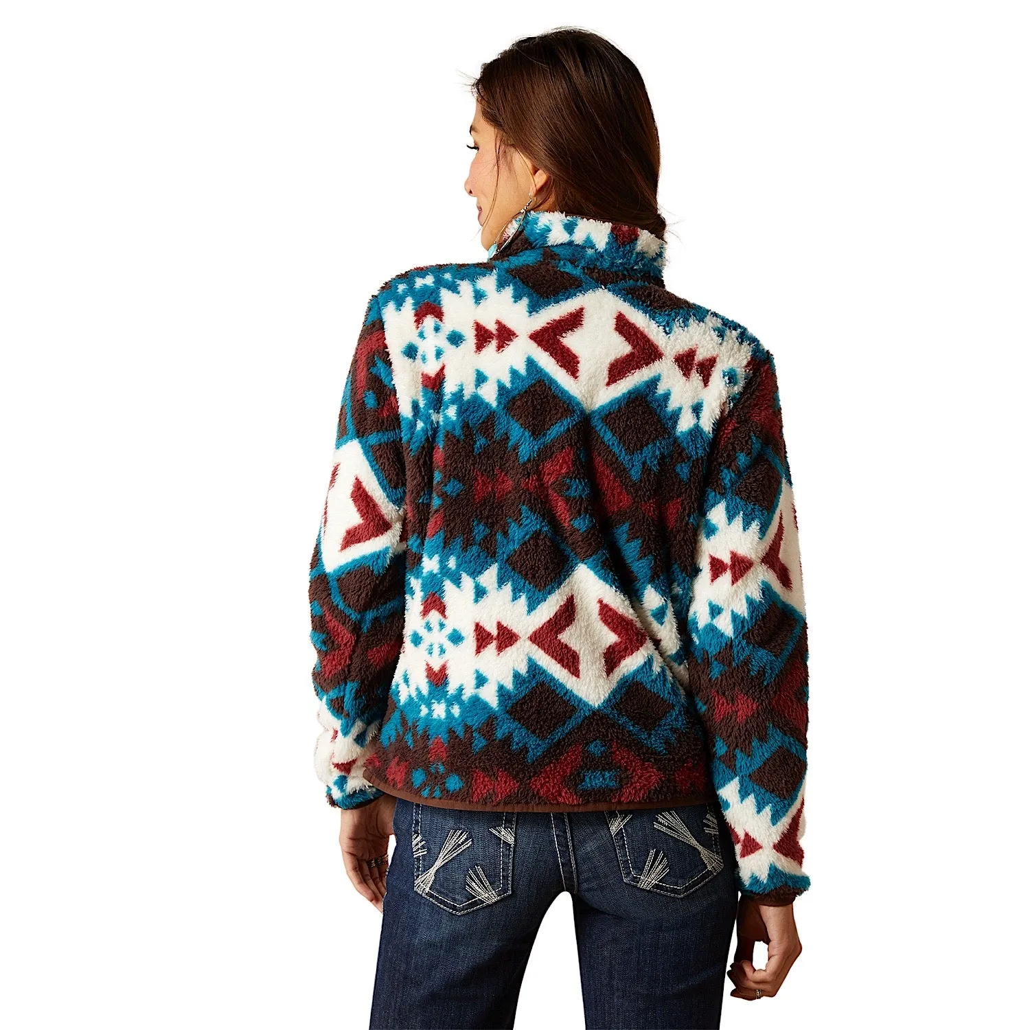 Ariat Womens Berber Snap Front Sweatshirt Plainsview Print