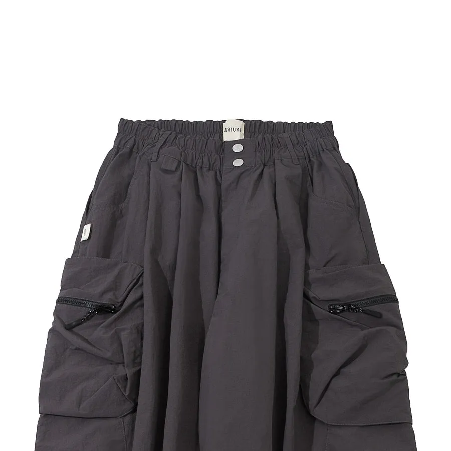 A[S]USL NYLON SQUARE POCKET PANTS-CHARCOAL