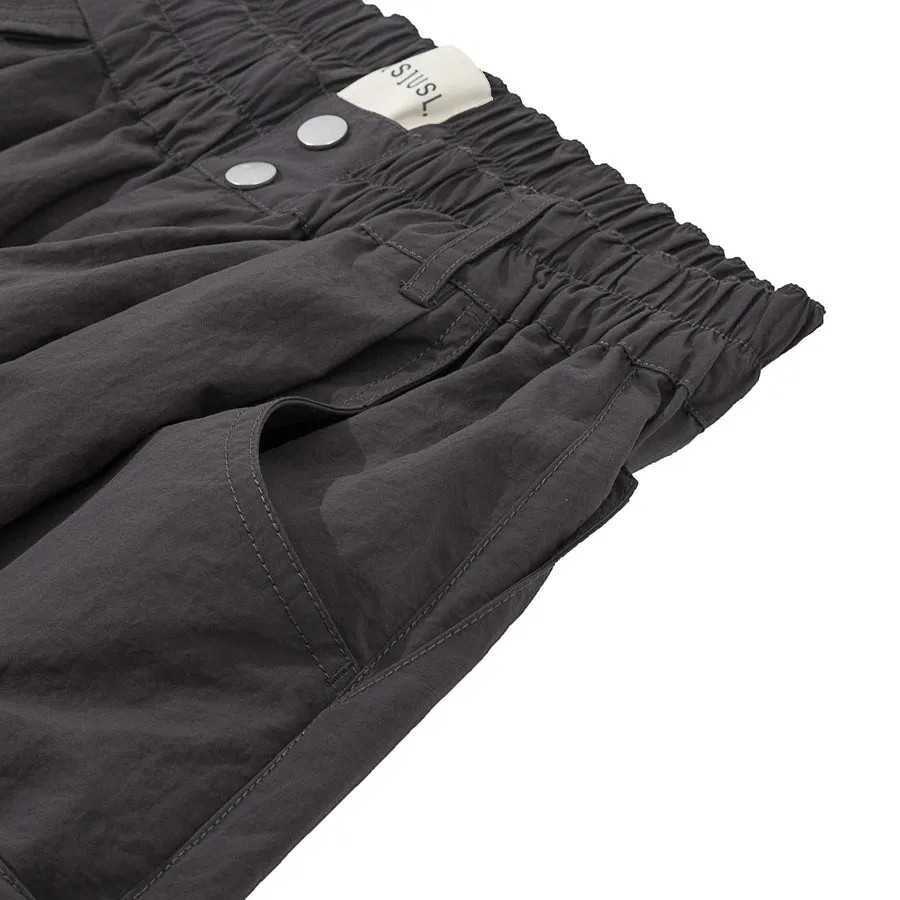 A[S]USL NYLON SQUARE POCKET PANTS-CHARCOAL