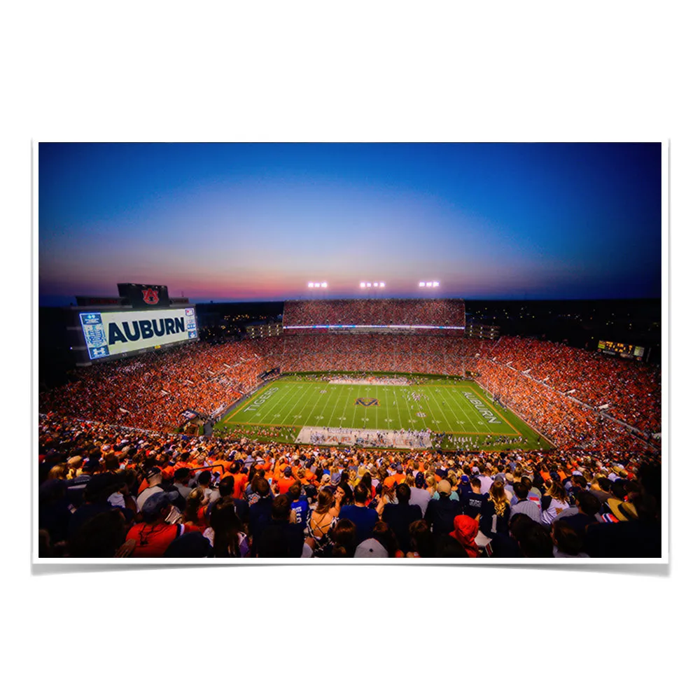 Auburn Tigers - Auburn Sunset over Jordan Hare Stadium